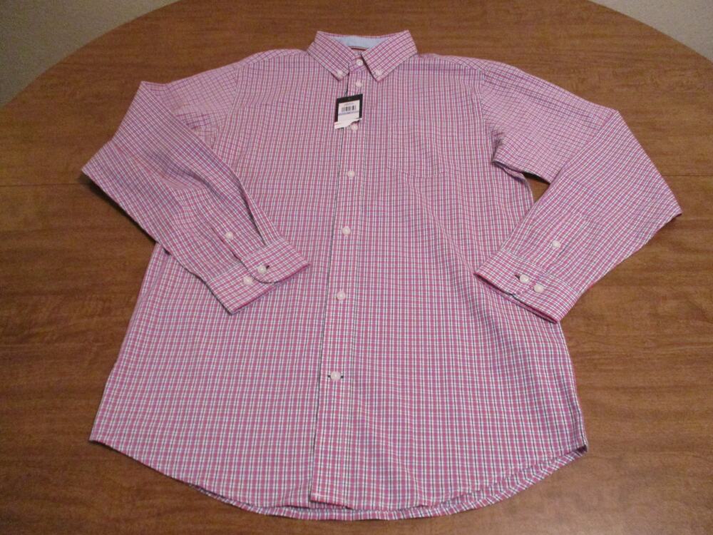 TOMMY HILFIGER BOYS LONG SLEEVE BUTTON GINGHAM SHIRT 18